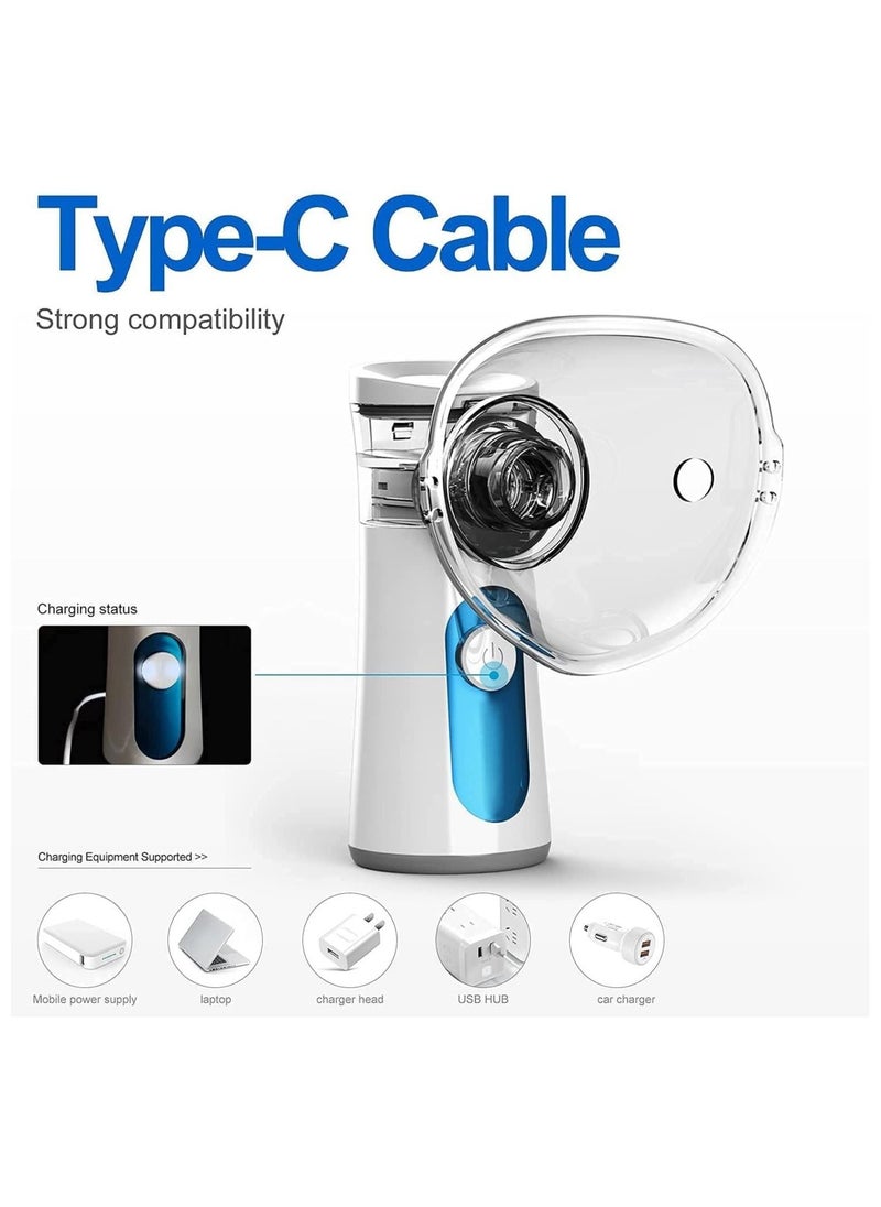 Generic - Portable Nebulizer Machine of Cool Mist, Battery-Operated Ultrasonic Nebulizer for Breathing Problems, Used at Home, Office, Travel(Blue) - Image 1