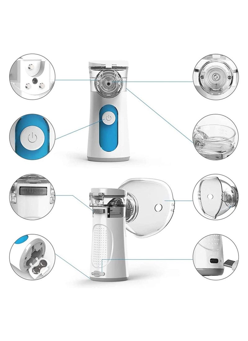 Generic - Portable Nebulizer Machine of Cool Mist, Battery-Operated Ultrasonic Nebulizer for Breathing Problems, Used at Home, Office, Travel(Blue) - Image 1