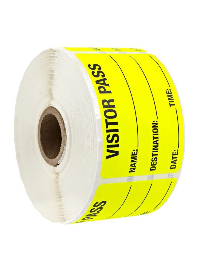 SBlabels - Chartreuse Visitor Pass / 500 Fluorescent Yellow Id Labels/Safety Identification Badge Stickers - Image 1