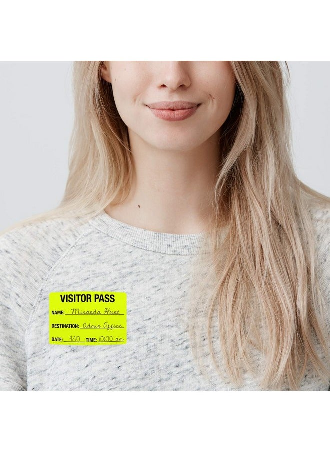 SBlabels - Chartreuse Visitor Pass / 500 Fluorescent Yellow Id Labels/Safety Identification Badge Stickers - Image 1