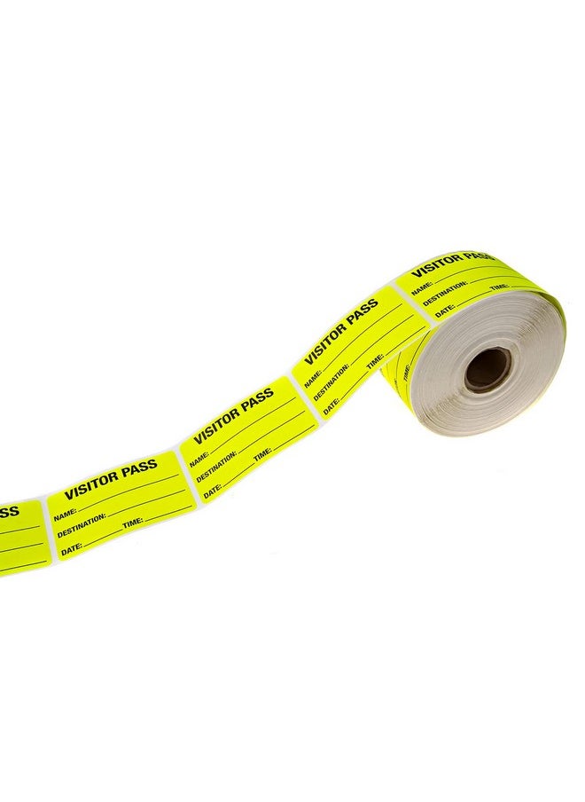 SBlabels - Chartreuse Visitor Pass / 500 Fluorescent Yellow Id Labels/Safety Identification Badge Stickers - Image 1
