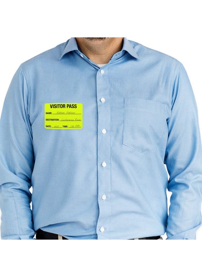 SBlabels - Chartreuse Visitor Pass / 500 Fluorescent Yellow Id Labels/Safety Identification Badge Stickers - Image 1