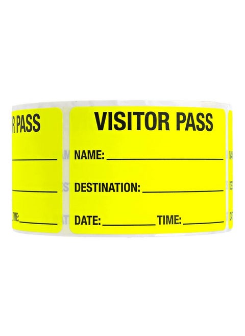 Chartreuse Visitor Pass / 500 Fluorescent Yellow Id Labels/Safety Identification Badge Stickers