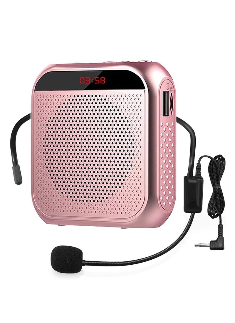 Arabest Voice Amplifier with Wired Microphone Headset, Portable Rechargeable PA System Speaker,  Personal Microphone Speech Amplifier, Loudspeaker for Teachers, Tour Guides/Coaches Metting (Rose Gold)  - Image 1