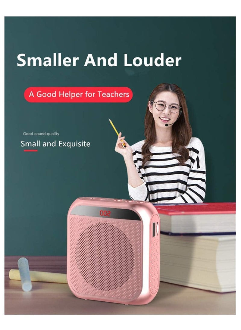 Arabest Voice Amplifier with Wired Microphone Headset, Portable Rechargeable PA System Speaker,  Personal Microphone Speech Amplifier, Loudspeaker for Teachers, Tour Guides/Coaches Metting (Rose Gold)  - Image 2