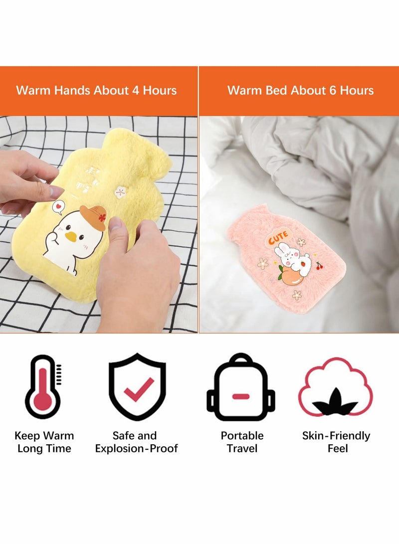 3Pack Mini Hot Water Bottles with Soft Cover Cute Plush Bag Bottle for Neck Shoulder Pain Relief and Hand Feet Warmer Menstrual Cramps Compress Cold Therapy - Image 4