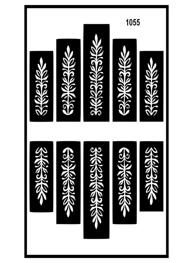 Komstec Blossom Bliss Mehndi Stencil Sticker Perfect For Hand Glow - Image 1