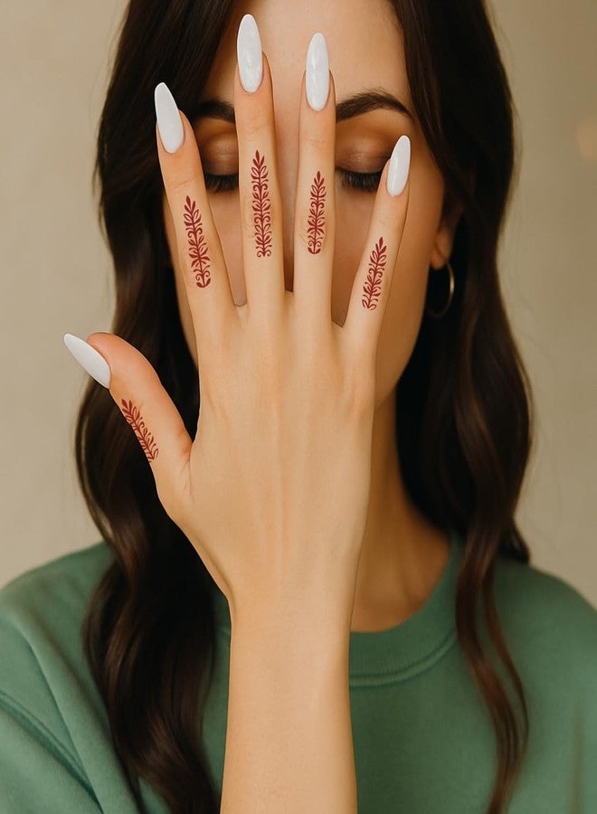 Komstec Blossom Bliss Mehndi Stencil Sticker Perfect For Hand Glow - Image 5