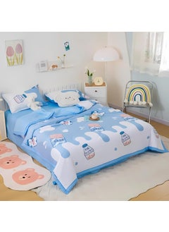 FAMYO Famyo 4pc Bedding Set King Size 250 TC Fitted Bedsheet Comforter Cover 2 Pillow Covers for Kids Duvet Bedding Set Milk Chocolate  - Image 1