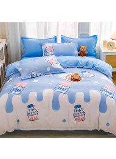 FAMYO Famyo 4pc Bedding Set King Size 250 TC Fitted Bedsheet Comforter Cover 2 Pillow Covers for Kids Duvet Bedding Set Milk Chocolate  - Image 4