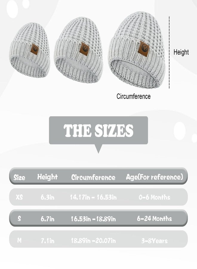 POMIJIAN Knitted Toddler Winter Hat Beanie for Baby Boy Girls Soft Cotton Cute Toddler Beanie Warm Infant Hats Outdoor (US, Age, 3 Years, 8 Years, Gray) - Image 5