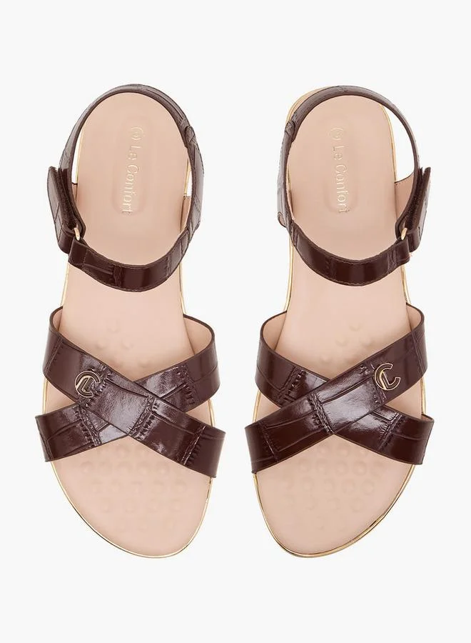 لو كونفورت Women Textured Cross Strap Sandals