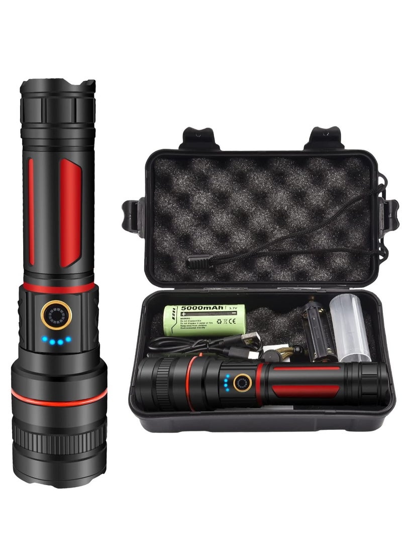 Rechargeable LED Flashlights High Lumens 120000 Lumens Super Bright Flashlight 5 Modes Zoomable IP68 Waterproof Tactical Flashlights for Emergencies and Camping - Image 1