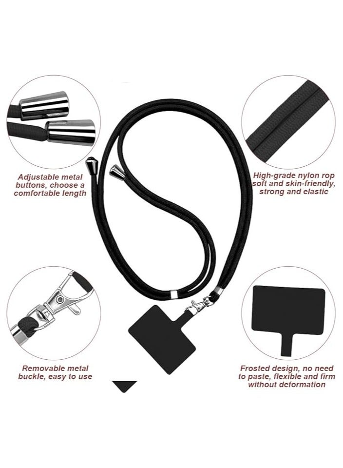 Phone Lanyard, Universal Crossbody Cell Phone Lanyards, Multifunctional Nylon Patch Adjustable Shoulder Neck Strap Compatible with Most Smartphones - Image 4