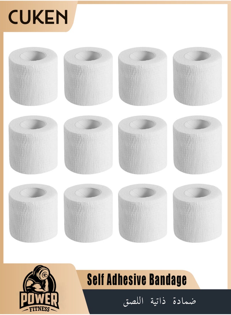 Cuken 12-Pack Self-Adhesive Cohesive Bandage Wrap, 2in x 5yd – Breathable Sports Tape for Wrist & Ankle - Image 1