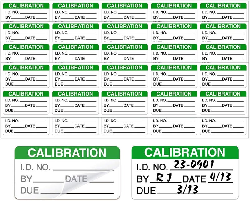 Well Tile Self Laminating Calibration Labels 2 X 1 Inches - Write-on Calibration Stickers with Clear Covers for for NIST Calibration, ISO-900 Calibration 128 Labels - Image 1