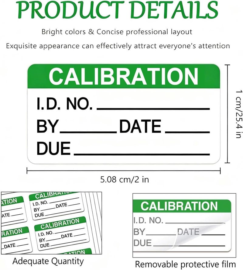 Well Tile Self Laminating Calibration Labels 2 X 1 Inches - Write-on Calibration Stickers with Clear Covers for for NIST Calibration, ISO-900 Calibration 128 Labels - Image 2