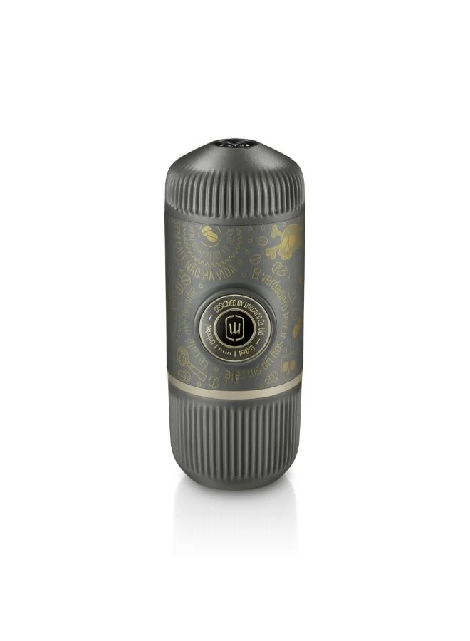 WACACO Nanopresso Dark Souls | Portable Espresso Machine w/ Travel Case, 18Bar High Extraction Power, 80ml Water Capacity, Works w/ NS Adapter for Capsules, For Camping, Travel, Office, Home - Grey