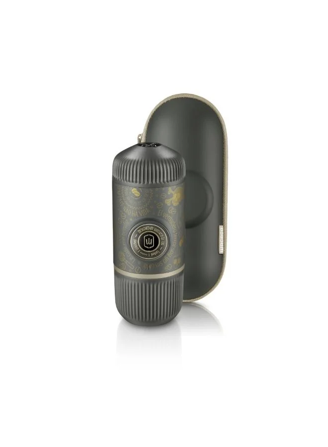 WACACO Nanopresso Dark Souls | Portable Espresso Machine w/ Travel Case, 18Bar High Extraction Power, 80ml Water Capacity, Works w/ NS Adapter for Capsules, For Camping, Travel, Office, Home - Grey