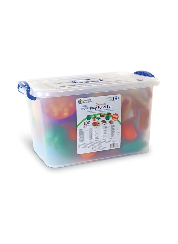 Learning Resources New Sprouts Classroom Play Food Set, 100 Pieces - LER9723,Multi,12 L x 7 W x 12 H in - Image 1