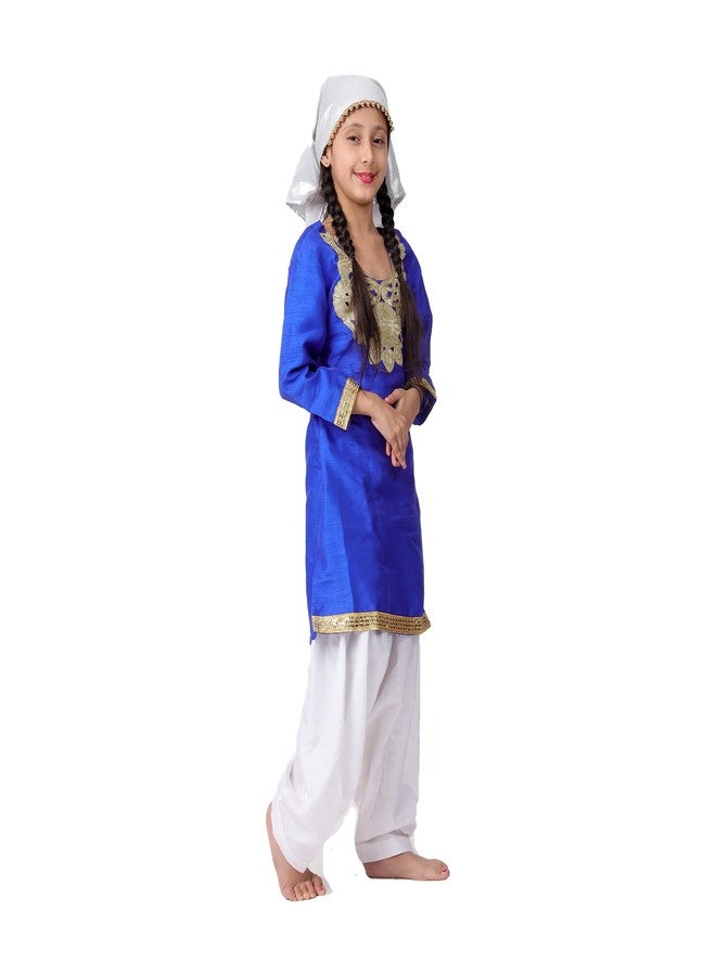 DESI ANDAAZ Kashmiri Girl Dress For Kids Set of 3(Suit,Salwar & Scarf) Indian State & Folk dance Fancy Dress Costume for Kids & Adults - Image 2