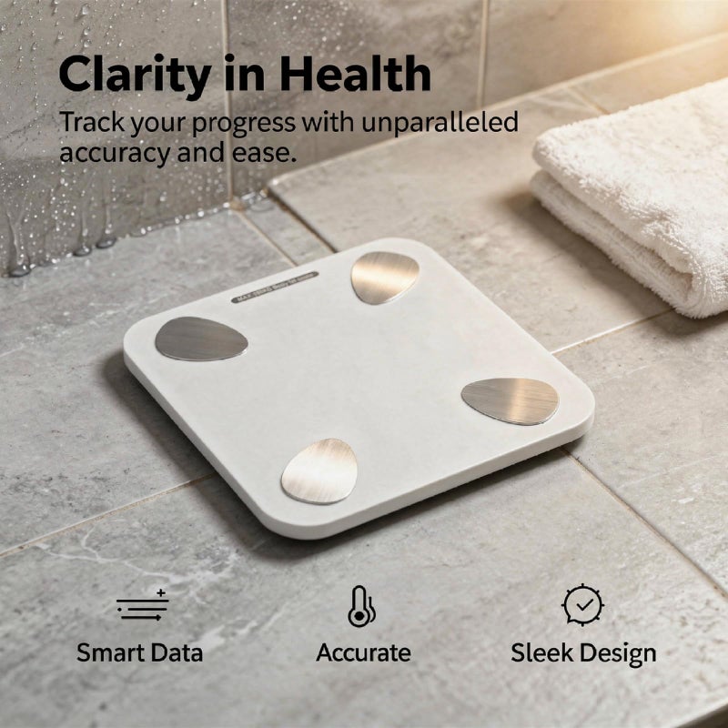 Digital Smart Body Fat Scale White 18 Key Data BMI App Sync 396 8 Lbs Capacity 10 2 X 10 2 In - Image 5
