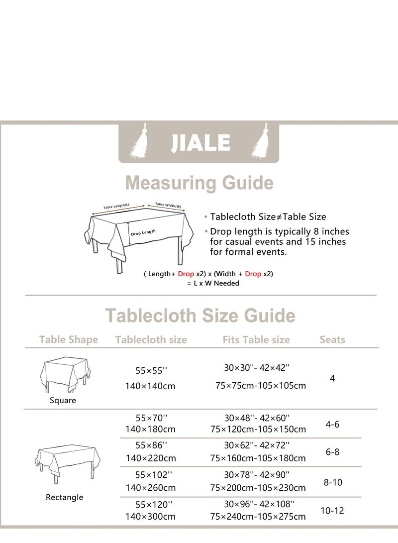 SYOSI Tablecloths For Rectangle Tables,Cotton Linen Table Cloth Waterproof Tablecloth Wrinkle Free Farmhouse Dining Table Cover,Soft Fabric Table Cloths With Tassels,Brown,55" X 70",4 6 Seats - Image 5