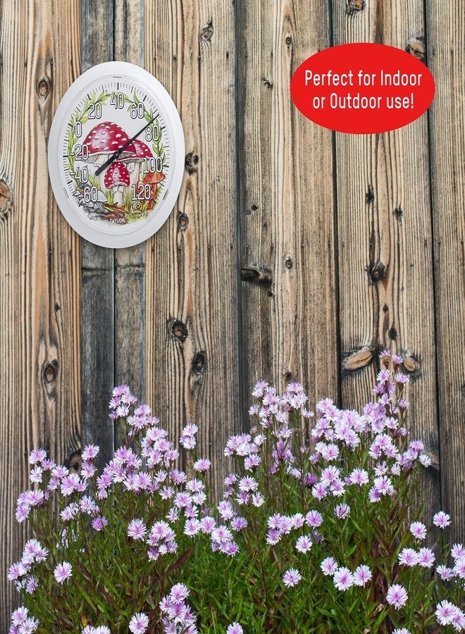 Taylor Forest Mushrooms Indoor Outdoor Dial Thermometer, Wireless Thermometer with Easy to Read Numbers for Patio, Pool, Garage and Indoor Areas, 8.5-inch, White - Image 3