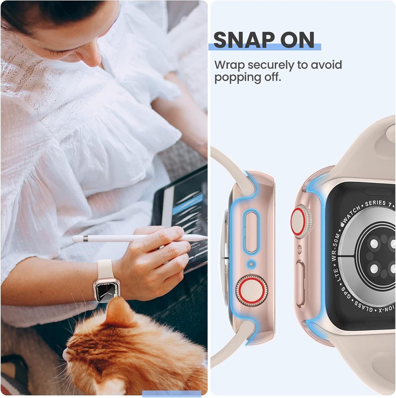 Tensea [3PCS for Apple Watch Screen Protector Case 38mm Series 3/2/1 Accessories, iWatch Protective Face Cover for Women Men, Tempered Glass Film Hard Bumper for iPhone Watch 38 mm - Image 5