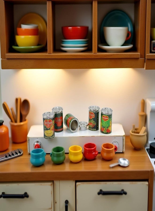 Kryoflare 5Pcs Miniature Cans Dollhouse Kitchen Accessories, 1:12 Scale, Dollhouse Décor and Miniature Food - Image 4