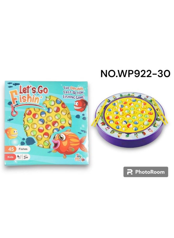 Generic Toy Matic 45-Piece Colourful Fishing Toy Set With Rotating Fish and Sweet Melodies  - Image 1