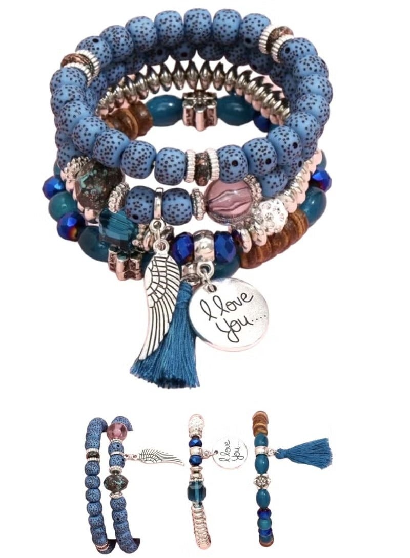 Set of 4-Piece Bracelets Embroidered with Elegant and New Shapes - Image 1