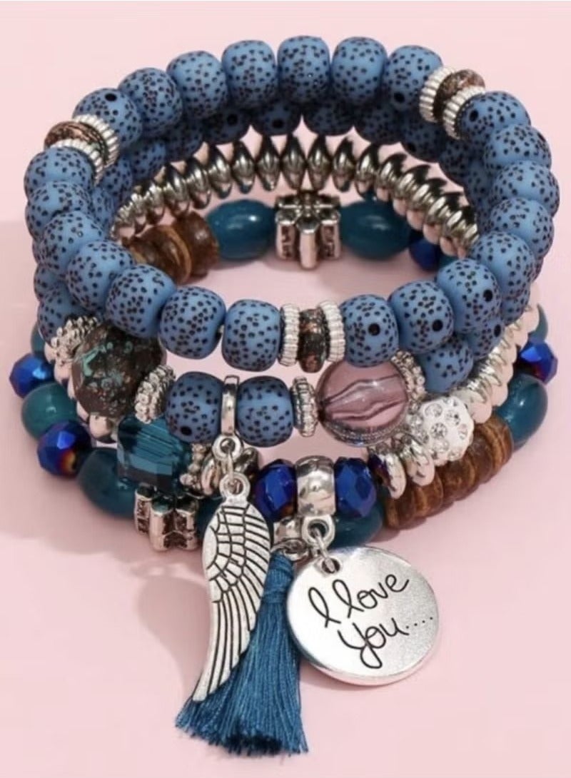 Set of 4-Piece Bracelets Embroidered with Elegant and New Shapes - Image 2