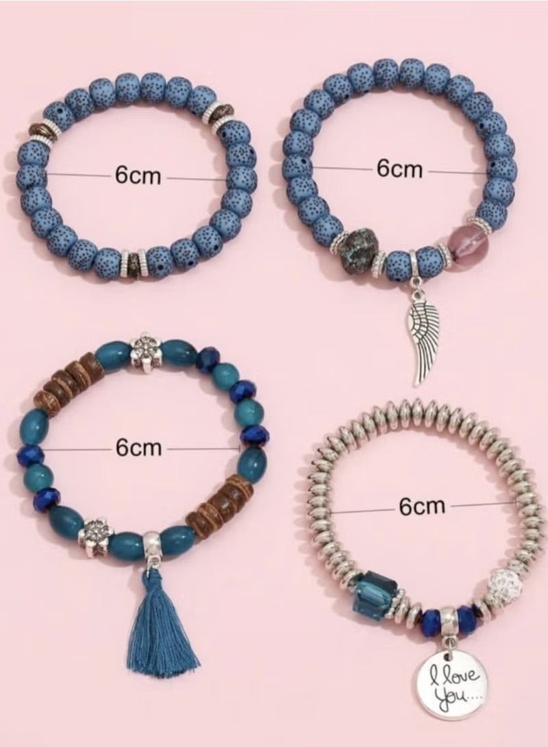 Set of 4-Piece Bracelets Embroidered with Elegant and New Shapes - Image 3