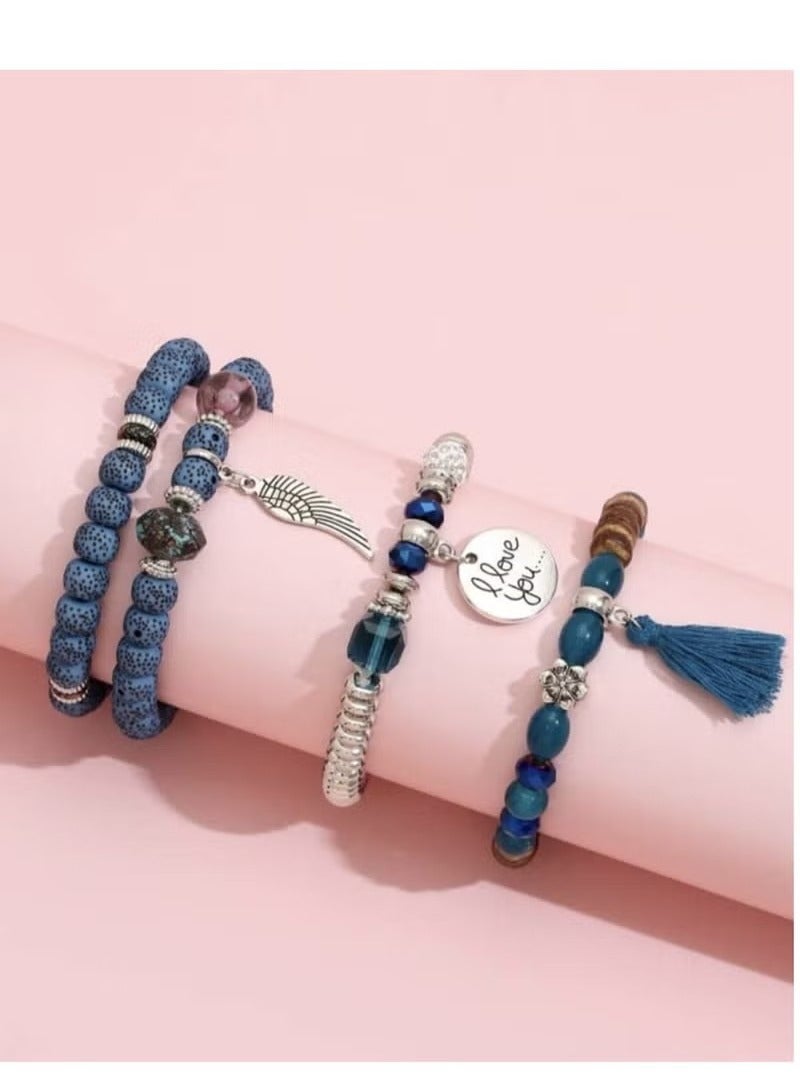 Set of 4-Piece Bracelets Embroidered with Elegant and New Shapes - Image 4