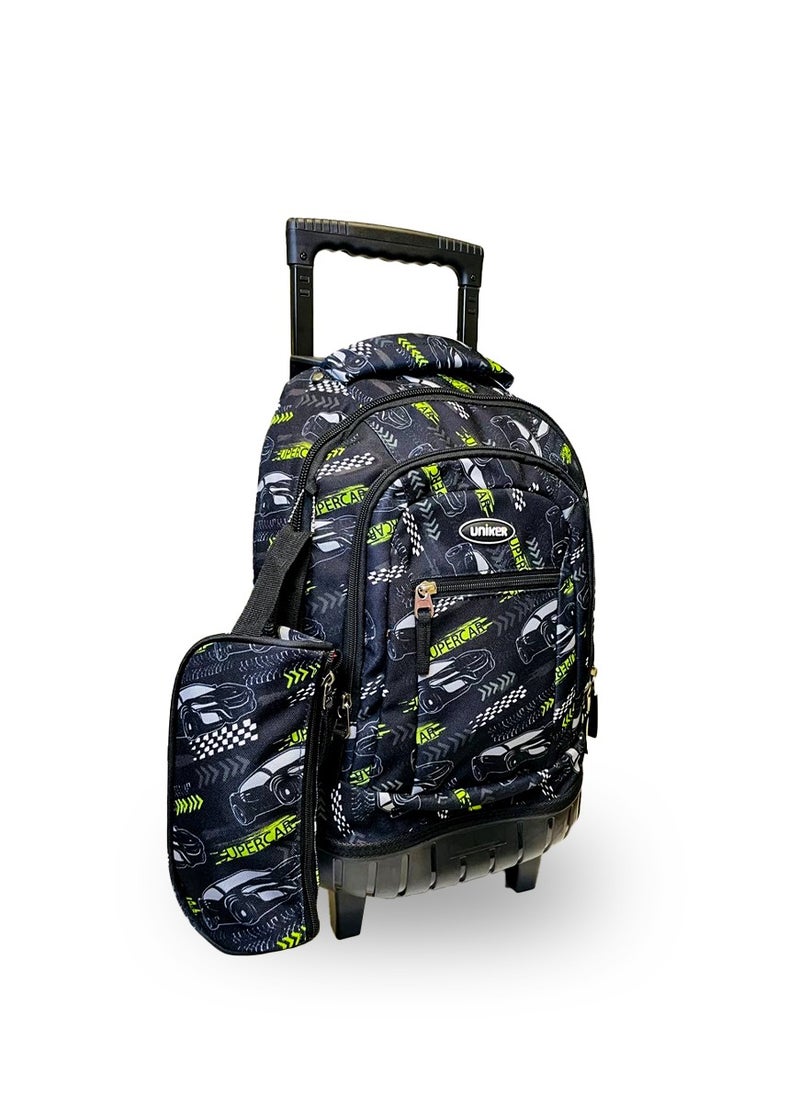Uniker - Kids trolley School bag 3 Pcs/Set School Bags for Teenage Girls Student Backpack School Bag With Pencil Case Lunch Bag - Image 1
