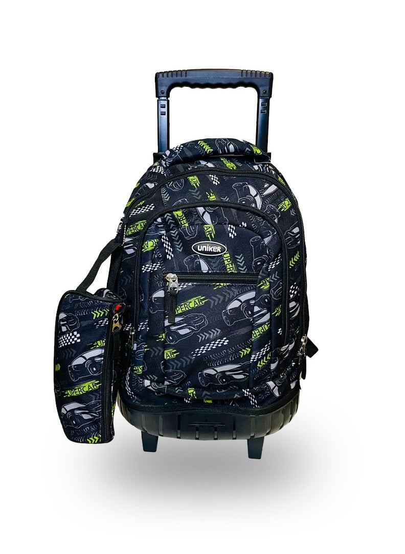 Uniker - Kids trolley School bag 3 Pcs/Set School Bags for Teenage Girls Student Backpack School Bag With Pencil Case Lunch Bag - Image 1