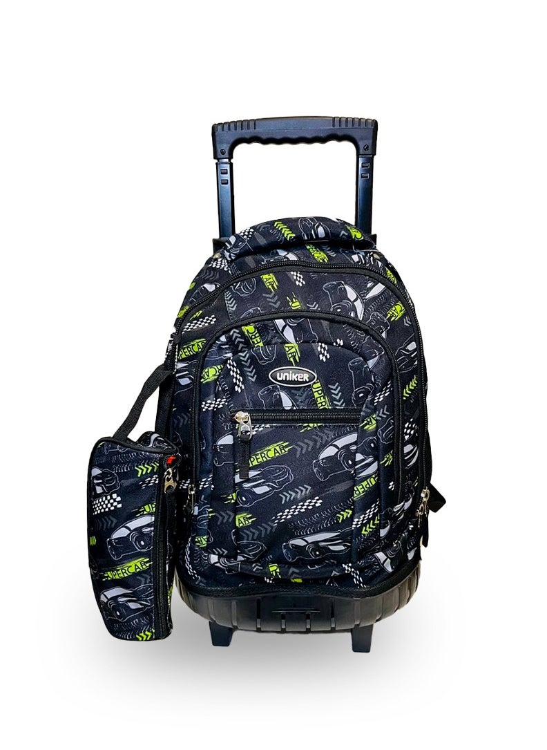 Uniker - Kids trolley School bag 3 Pcs/Set School Bags for Teenage Girls Student Backpack School Bag With Pencil Case Lunch Bag - Image 1