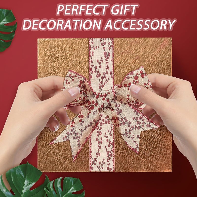 BESTonZON Christmas DIY Ribbon Set for Wrapping and Crafts Colorful Cartoon Burlap Ribbon for Holiday Decoration and Packing - Image 4