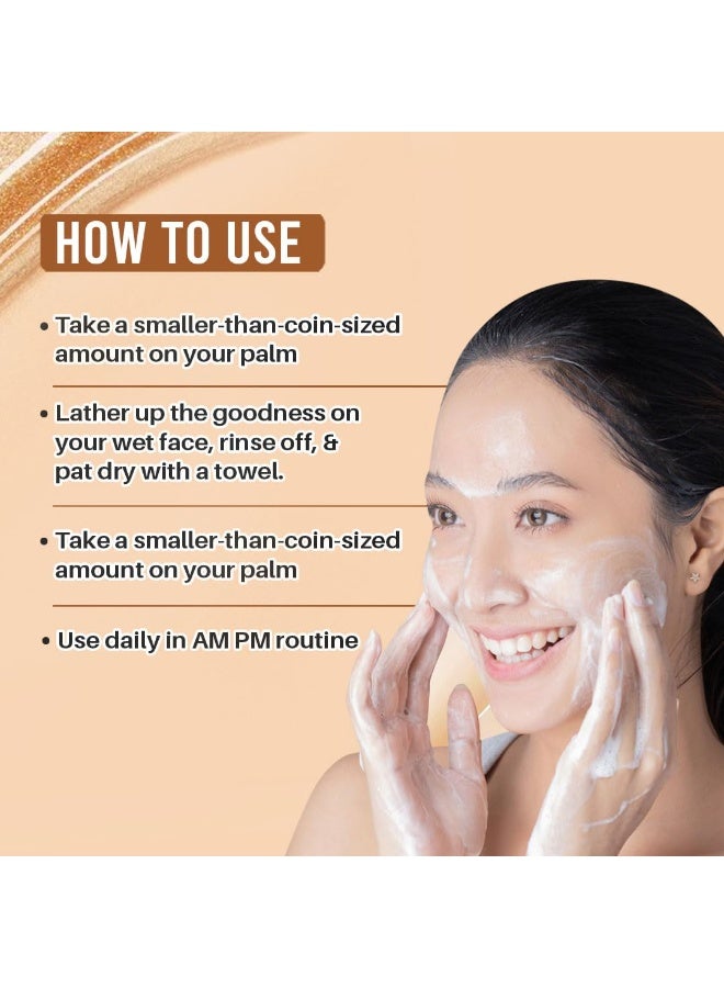 Glamveda Glutathione 24K Gold Face Wash (Pack of 3, 100ml) Skin Brightening & Lightening | Vitamin C Radiant Glowing Cleanser | Facewash for Men & Women | Deep Cleansing & Tan Removal | All Skin Types - Image 3