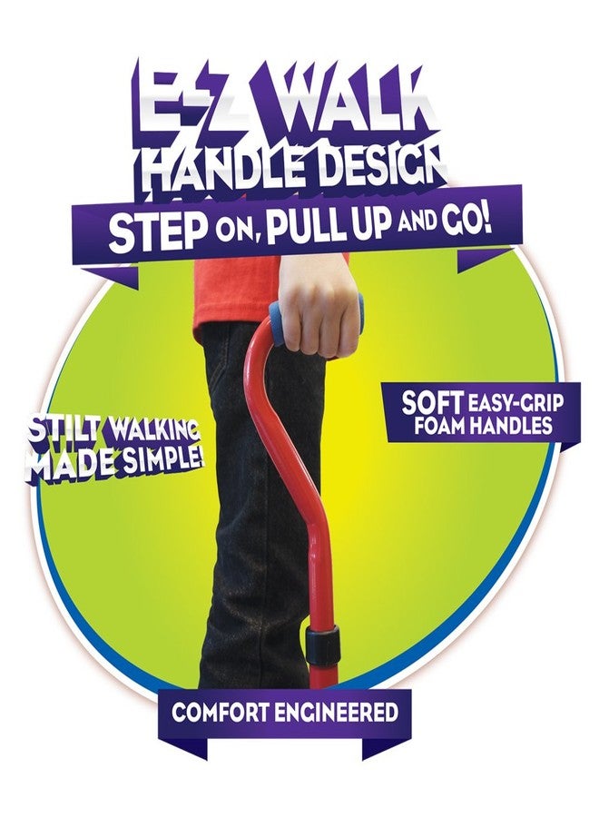 Geospace Adjustable Walkaroo Steel Wee Balance Stilts for Kids - Indoor/Outdoor Play, Exercise, Steel Stilts for Kids- Up to 120 lbs, Height Adjustable Walking Stilts, Kids Stilts -Blue - Image 4