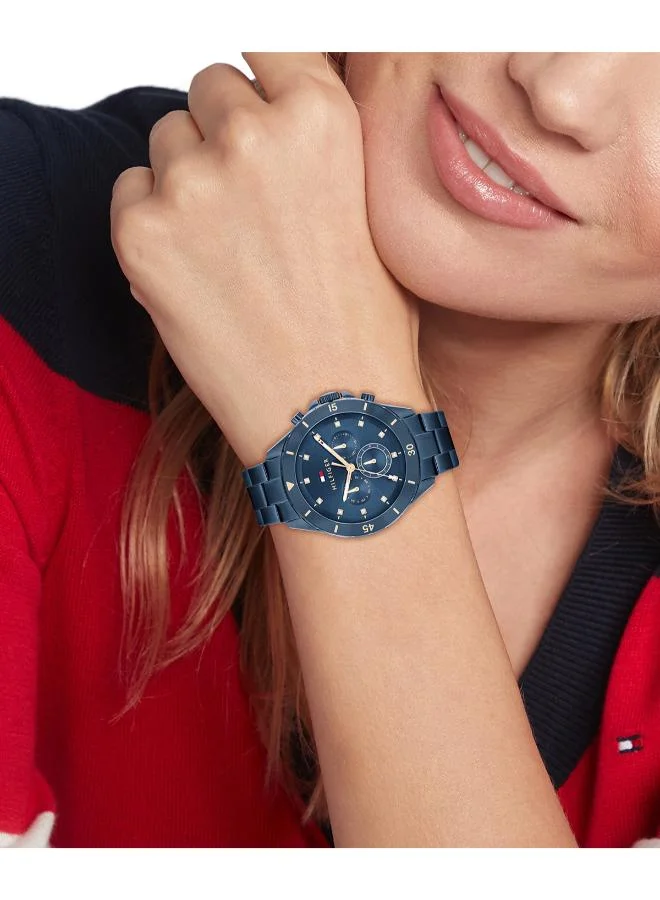 Tommy Hilfiger  Women's Multifunction Watch, Blue Dial, Blue Stainless Steel Strap for Women | Best Price UAE