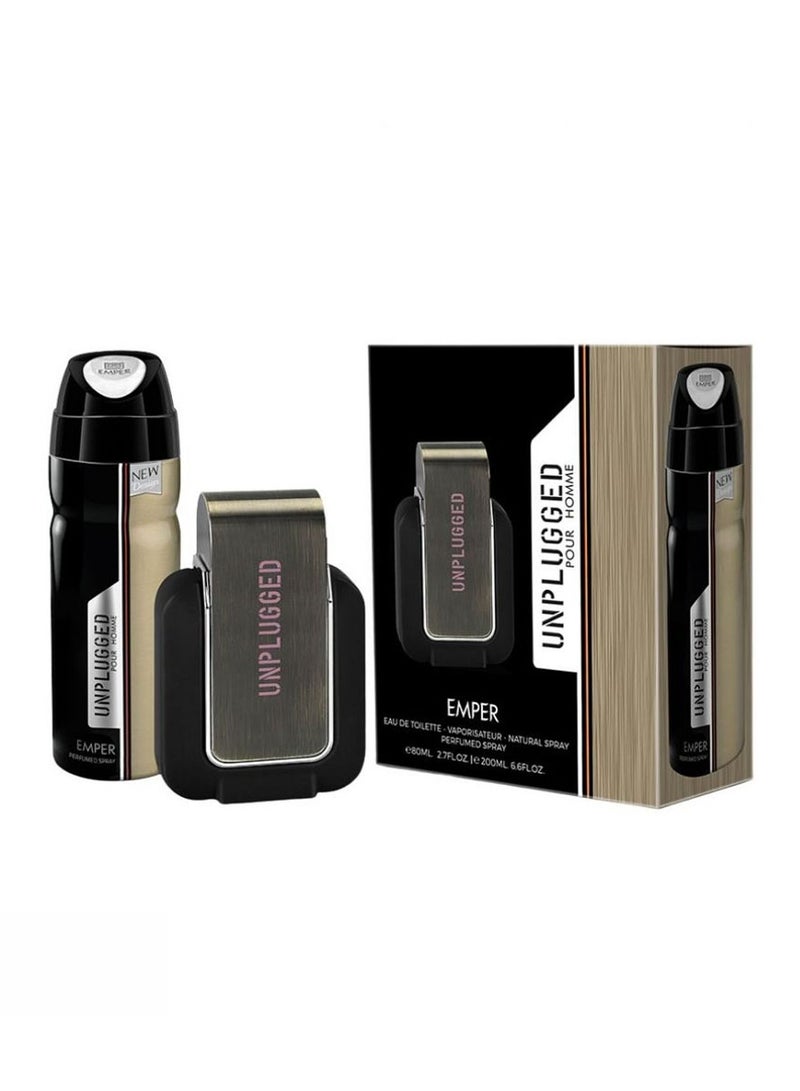 emper Unplugged Pour Homme 80ml + Deodorant 200ml - Image 1