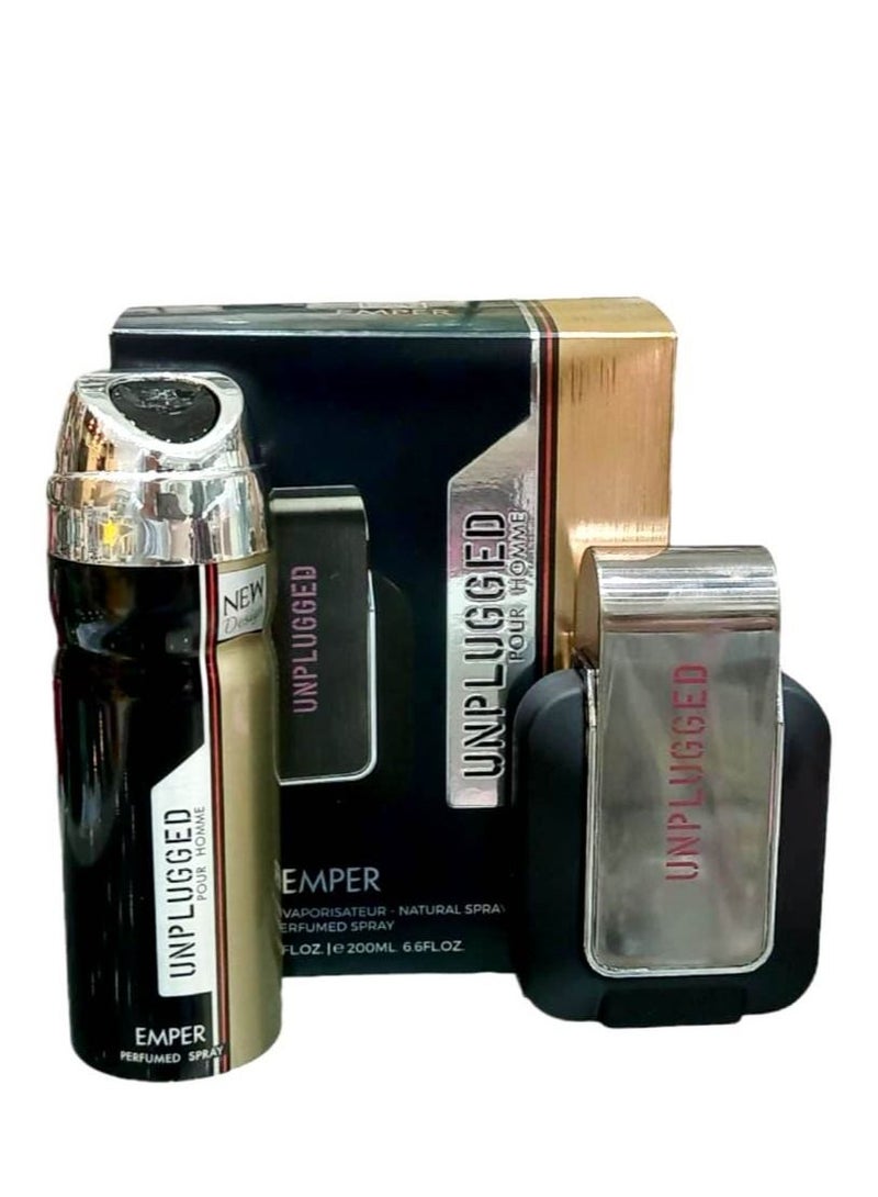 emper Unplugged Pour Homme 80ml + Deodorant 200ml - Image 2