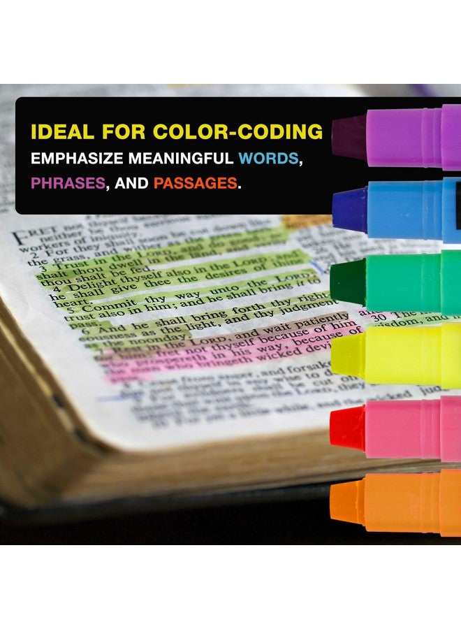US Office Supply U.S. Office Supply Bible Safe Gel Highlighters, 6 Pack Set - 6 Different Bright Neon Fluorescent Highlight Colors Yellow, Orange, Pink, Purple, Green, Blue - Won't Bleed, Fade or Smear - Study Guide - Image 4