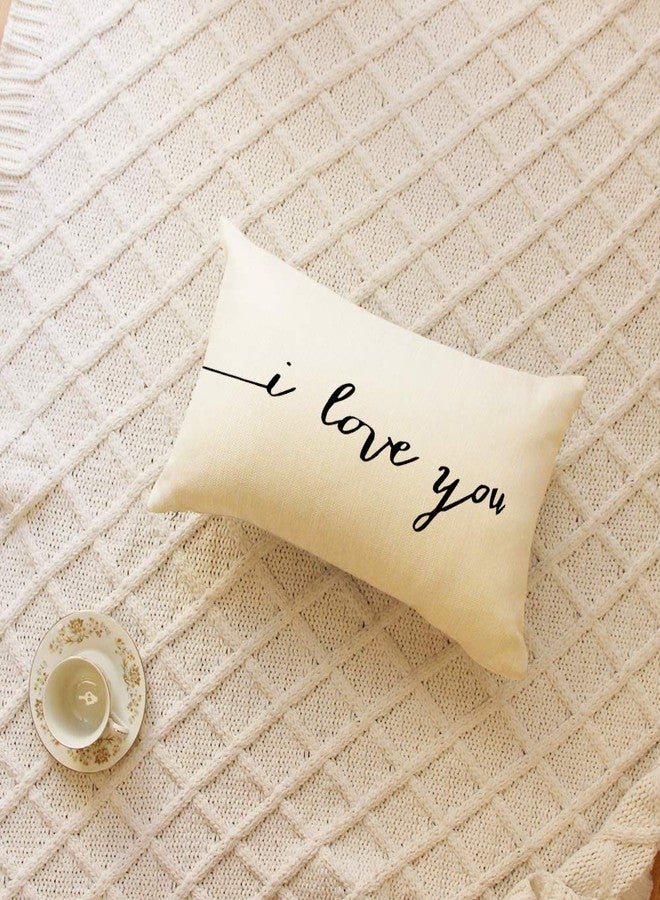 Ogiselestyle Lumbar Pillow Covers 12 x 20 Inch Set of 2 Farmhouse I Love You and I Know Quote Decorative Throw Pillow Covers with Quotes for Farmhouse Décor Housewarming Gifts for New Home - Image 2