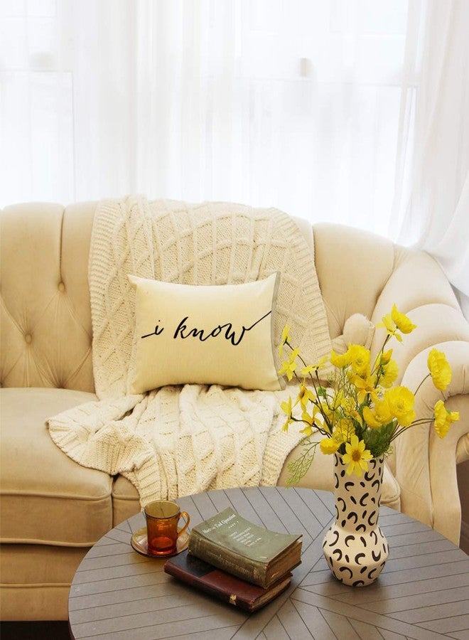Ogiselestyle Lumbar Pillow Covers 12 x 20 Inch Set of 2 Farmhouse I Love You and I Know Quote Decorative Throw Pillow Covers with Quotes for Farmhouse Décor Housewarming Gifts for New Home - Image 5