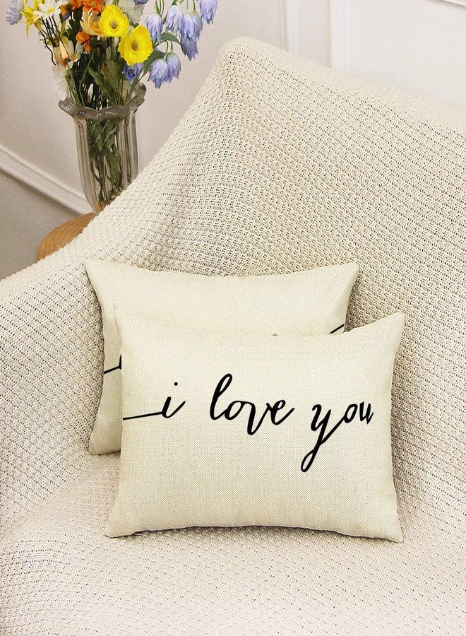 Ogiselestyle Lumbar Pillow Covers 12 x 20 Inch Set of 2 Farmhouse I Love You and I Know Quote Decorative Throw Pillow Covers with Quotes for Farmhouse Décor Housewarming Gifts for New Home - Image 3