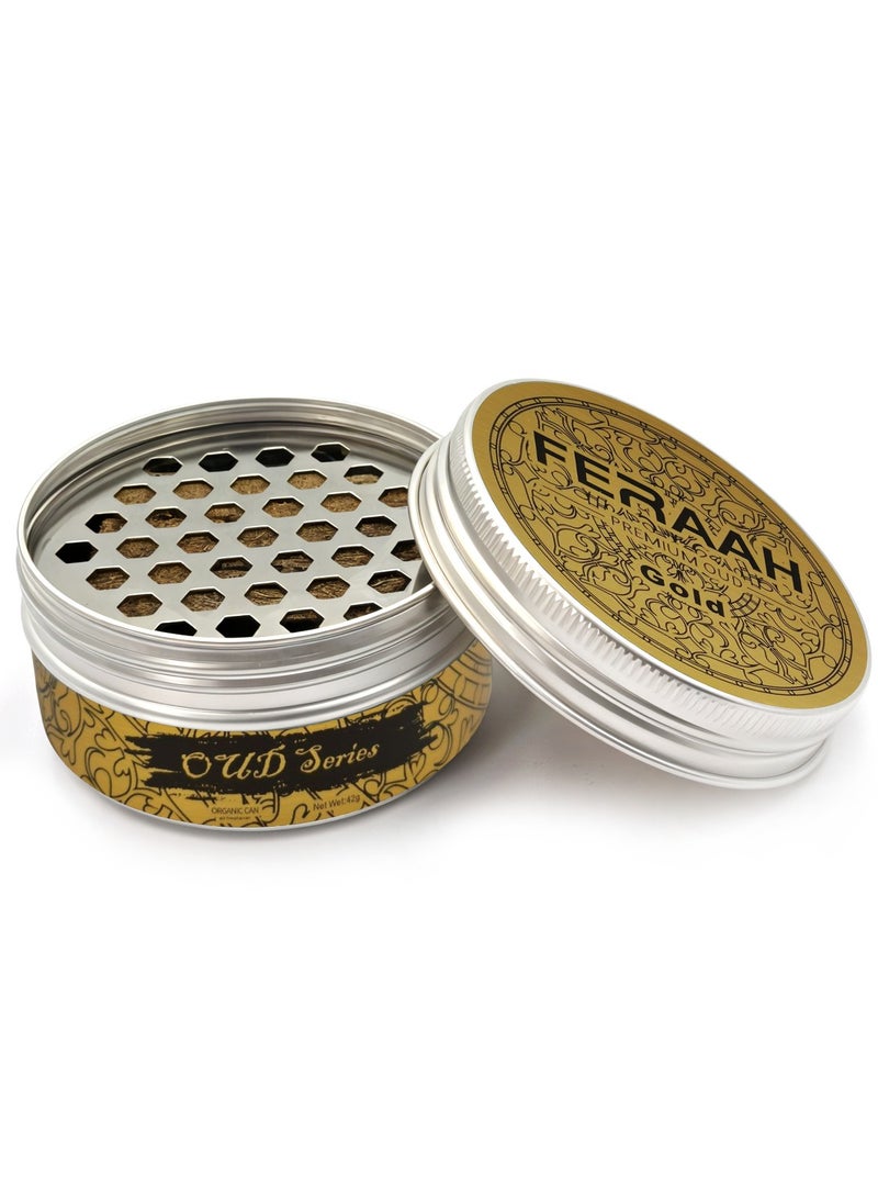Generic FERAAH Gold Premium OUD Series Organic Can Air Freshener 42g,  Long-Lasting, Spill-Proof  - Image 4