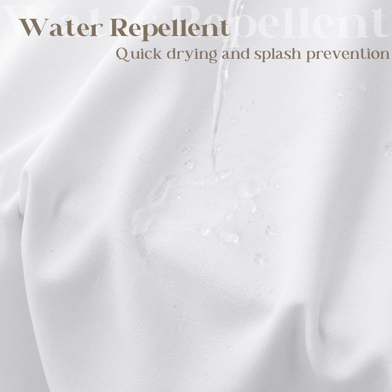 DUKIYO White 80 Inch Long Shower Curtain Linen Cotton Cloth Fabric Shower Curtains for Bathroom with Hooks Set Farmhouse Boho Modern Extra Long Water Repellent Off White Bath Drapes  72x80 in Length - Image 3